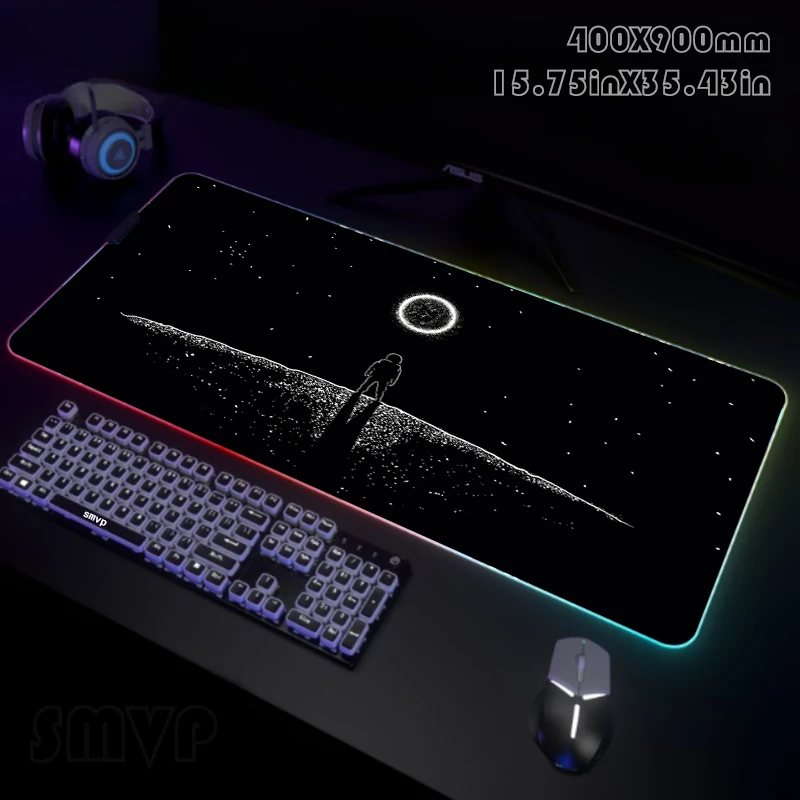 

RGB Gaming Mousepad Black Mouse Mats LED Large Gamer Mousepads XXL White Keyboard Pads Luminous Desk Mat Mouse Pad Backlit