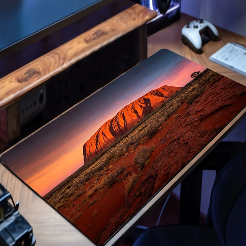 Mouse Pad Desert Forest Natural Scenery Gaming Accessories Mousepad Gamer PC Completo Computer Keyboard Desk Mat Varmilo