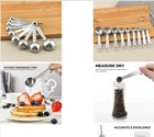 Stainless Steel Measuring Spoon, Measuring Spoon Set, Stainless Steel Measuring Spoon Set with Locking Clip