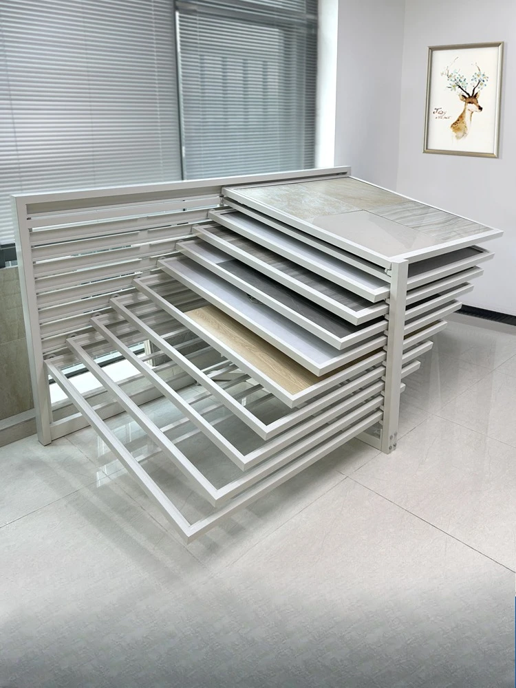 Tile display stand, wooden floor drawer type push-pull display cabinet, ceramic sample marble multi-functional middle island c