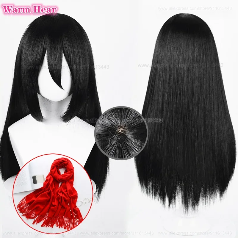 Anime Mikasa Ackerman Synthetic Black Mikasa Wig Adults Mikasa Ackerman Cosplay Wigs Heat Resistant Hair Halloween Party Wigs