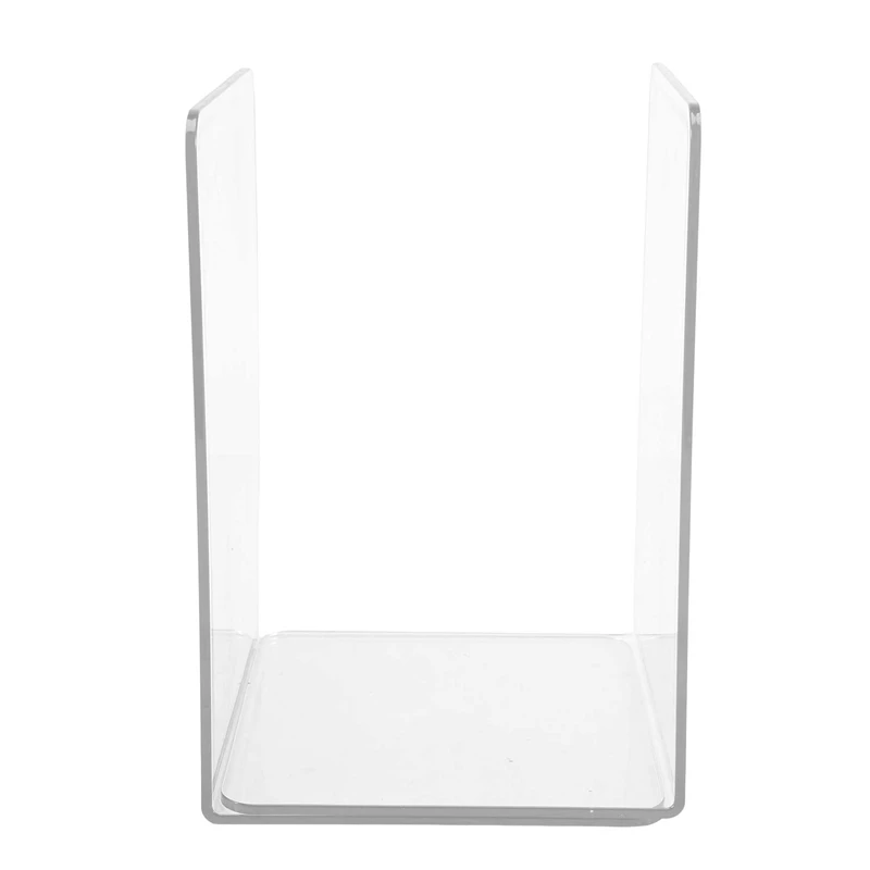 2PCS Transparent Acrylic Bookends L-Shaped Bookshelf