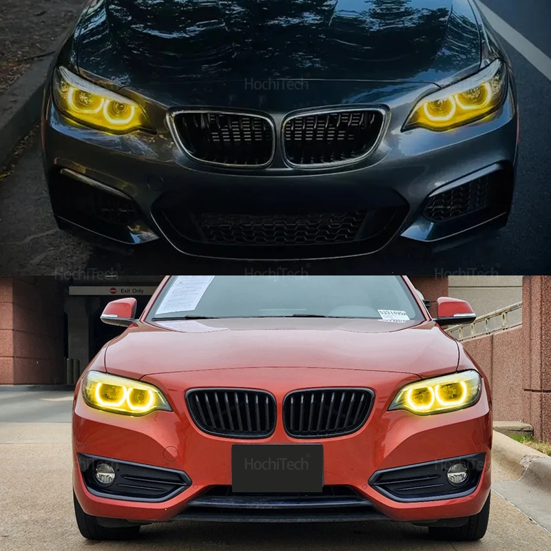 Yellow Daytime DRL Light Driving LED Angel Eye Maker Light Board for BMW 2 Series F22 F23 M240i F87 M2 Pre-facelift 2014-2017 view 5