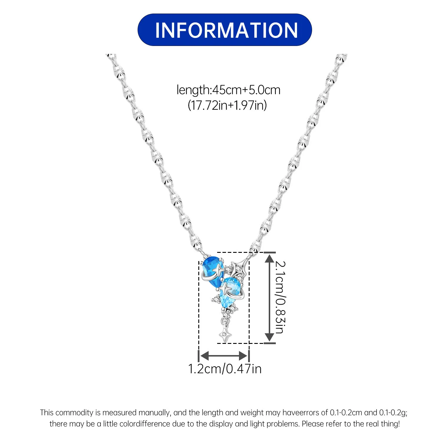 Orstarry S925 Sterling Silber Stern Blauer Mond Sonne Halskette für Frauen Geburtstag Originelle Geschenke Mode Feiner Schmuck – Detail 19