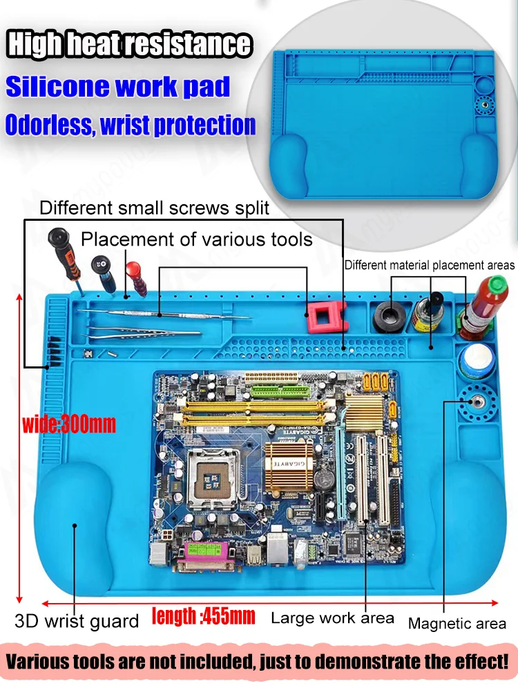 

ESD mat Anti-static mat Antistatic blanket ESD table mat for BGA repair work + Ground Wire Heat-resistant pad Insulation pad