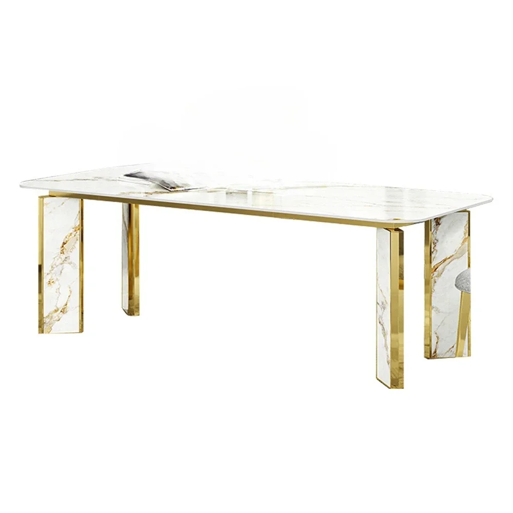Modern simple light luxury dining table square table high-end home dining table and chair