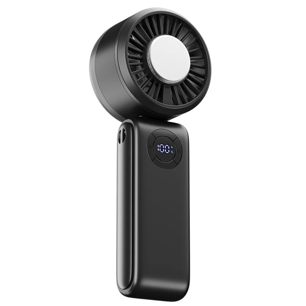 Ventilador plegable, ventilador portátil para clima caliente, eventos al aire libre, almacenamiento compacto, pantalla Digital, uso en interiores, operación duradera