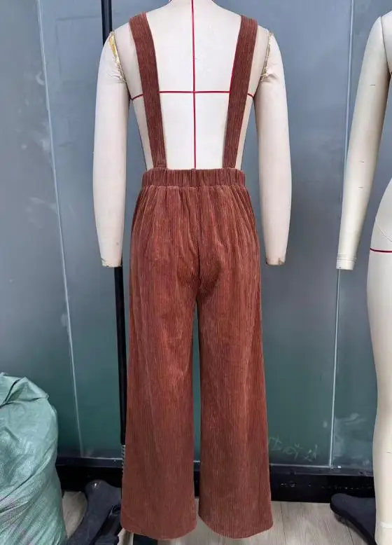 Macacões casuais femininos temperamento deslocamento feminino uso diário outono & inverno moda veludo macacão para mulher