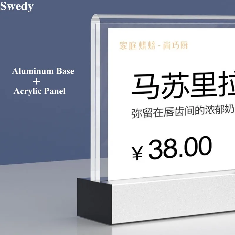 5 Pieces 55x90mm Desktop Table Mini Clear Acrylic Sign Display Holder Price Name Card Tag Label Stand Metal Sign Holder Stand