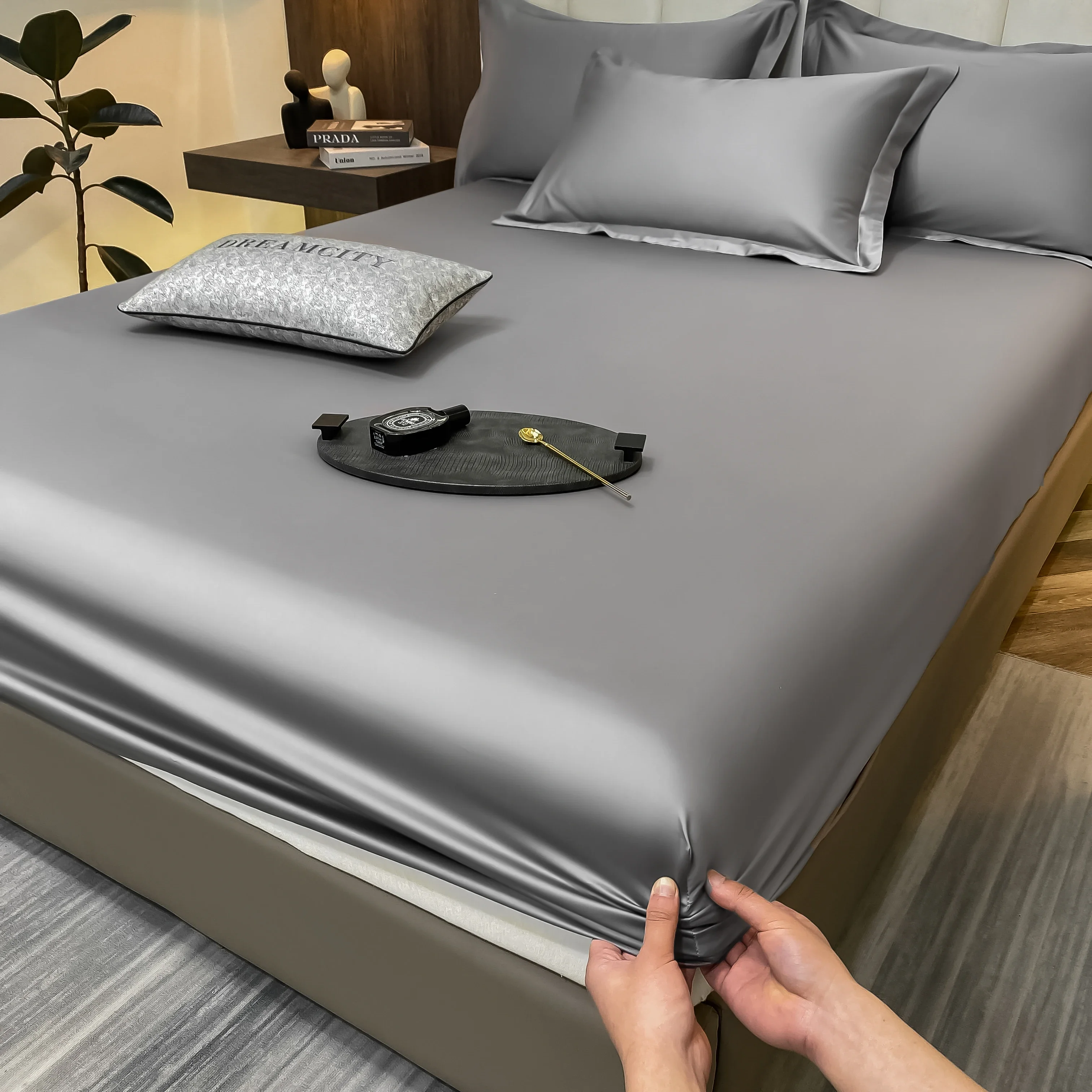 

1 шт., простыня из египетского хлопка, наматрасник, защита, 400 нитей, простыня из чистого хлопка, четыре угла с резинкой