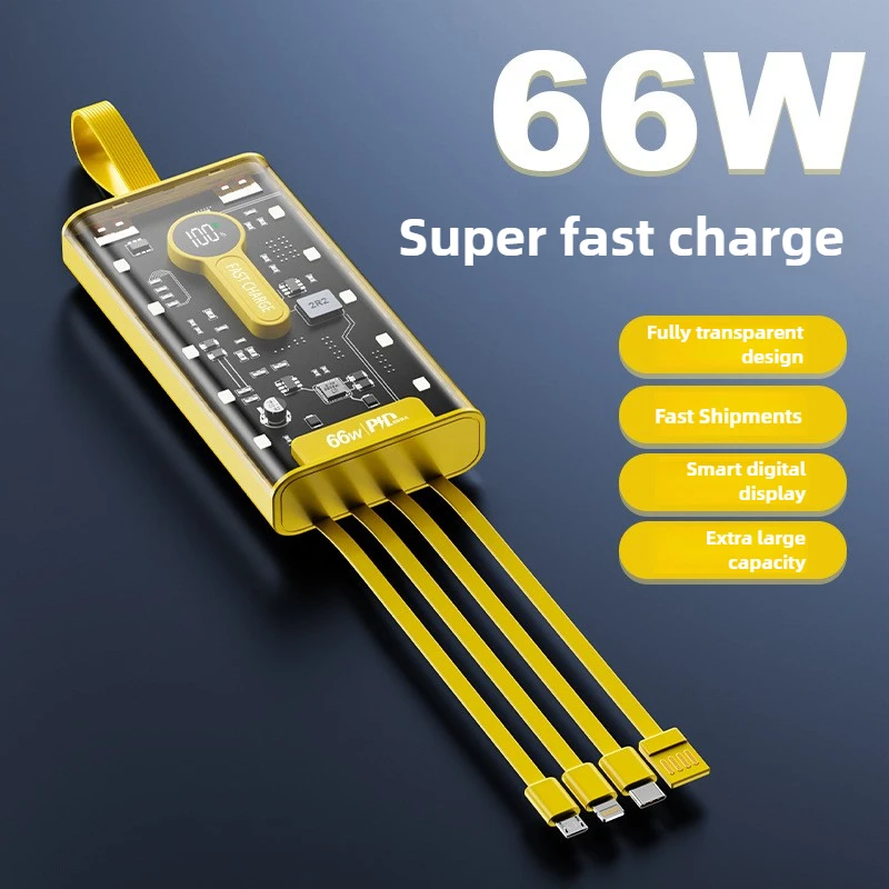 10000mAh 66W PD2 Fast-Charging Power Bank Large-Capacity Mobile Power Supply