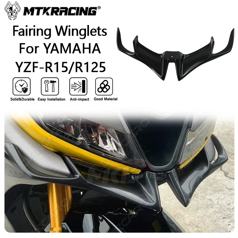 

MTKRACING Deflector For YAMAHA YZF-R15 YZF-R125 V3.0 2017-2020 Front Fairing Winglets Aerodynamic Wing Shell Protection Guards