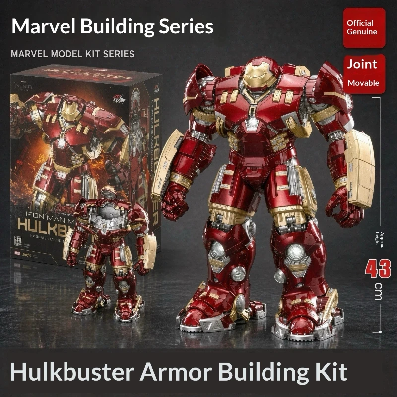 New Marvel Iron Man MK44 Hulkbuster Light-Up Building Model Kit Poseable Action Figure Collectible Toy Gift Set for Fans Plus