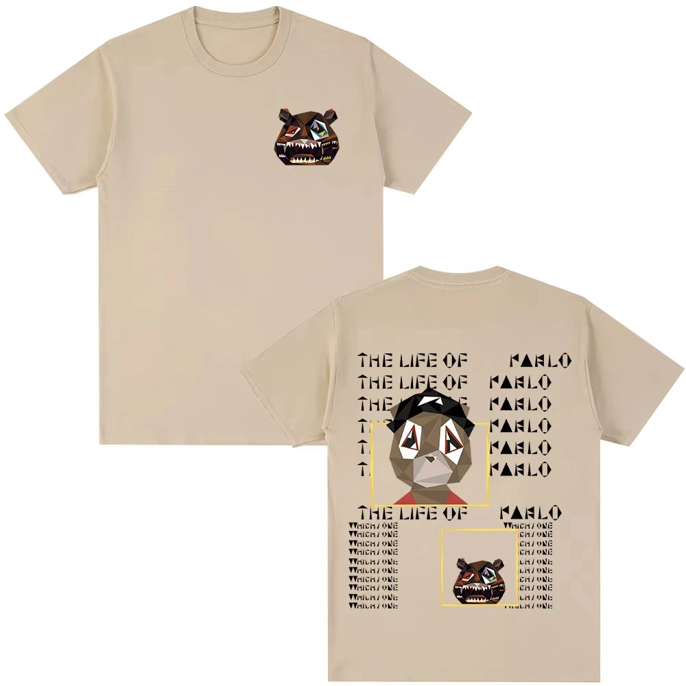 Damesmode Hip Hop Korte Mouw Katoen Oversized T-shirt Rap Zanger Kanye West Afstuderen Beer Pablo's Leven T-shirt