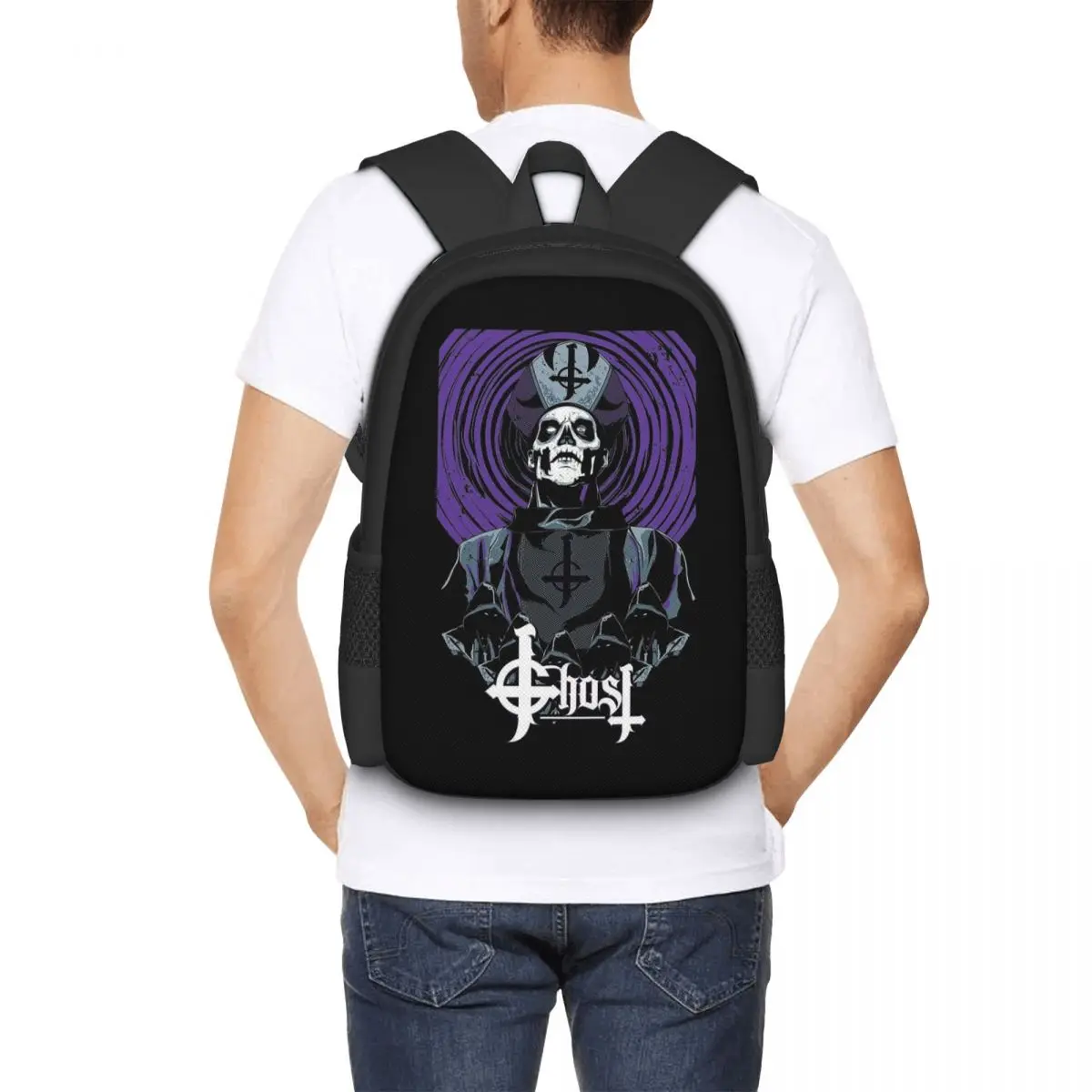 Ghost Heavy Metal Band Student Backpack School Bag Hiking Travel Daypack for Boys Girls Fashion Bookbag Shoulder Bags
