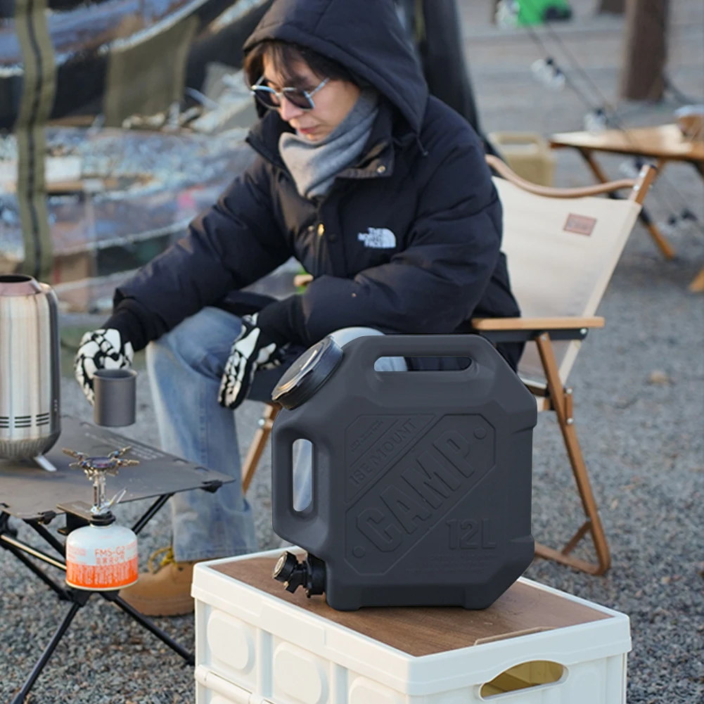 12L Portable Water Tank Leak-Proof Drinking Water Bucket Large Capacity Water Dispenser Carrier for Vehicle Car Camping