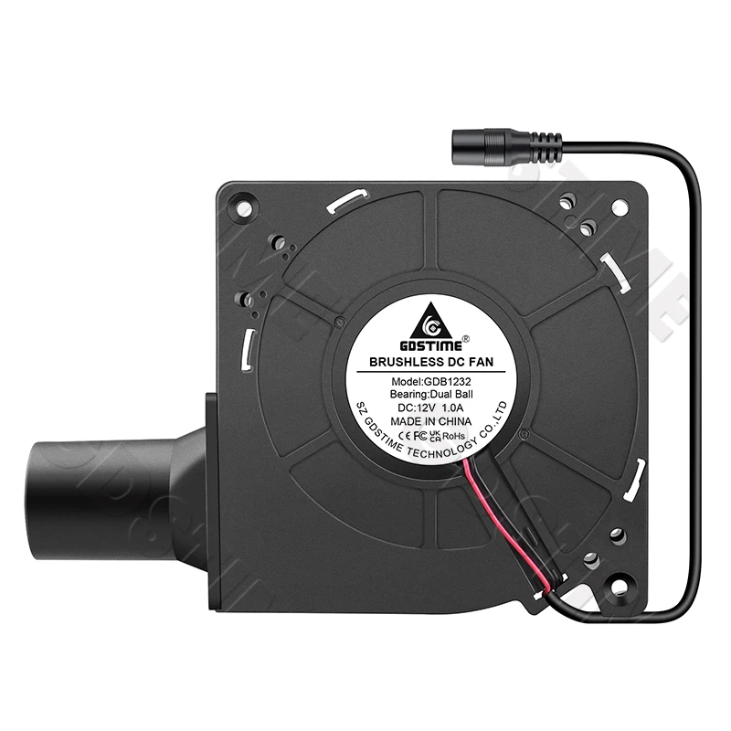 Gdstime 12032 120MM Air Blower Fan DC 12V Cooling Fan Dual Ball Centrifugal Fan For Inflatable Toys Wood Stove Drying Boots BBQ