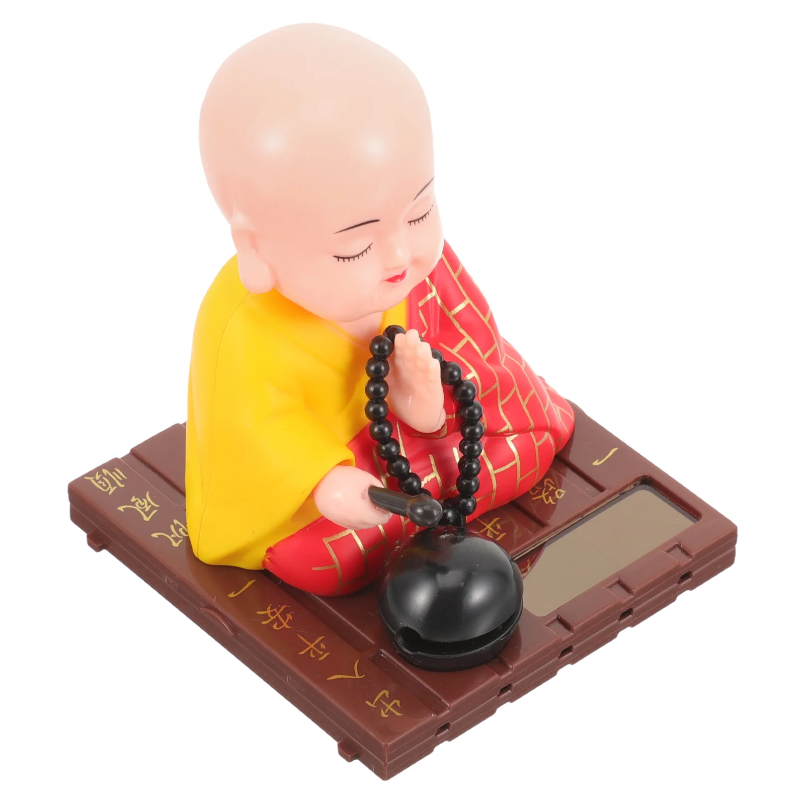 Ornaments Car Dashboard Monk Figurines Nodding Head Statue Bobblehead Figure Solar Shaking Little Toys Dancing Automotive