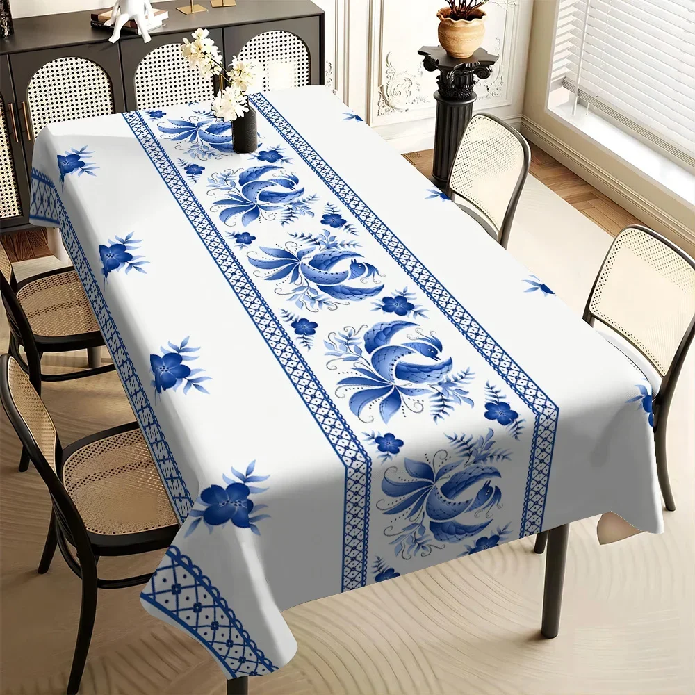 -1pc Attractive Pattern Tablecloth Square Tablecloth Kitchen Dining Tablecloth Household Festival Usezyc