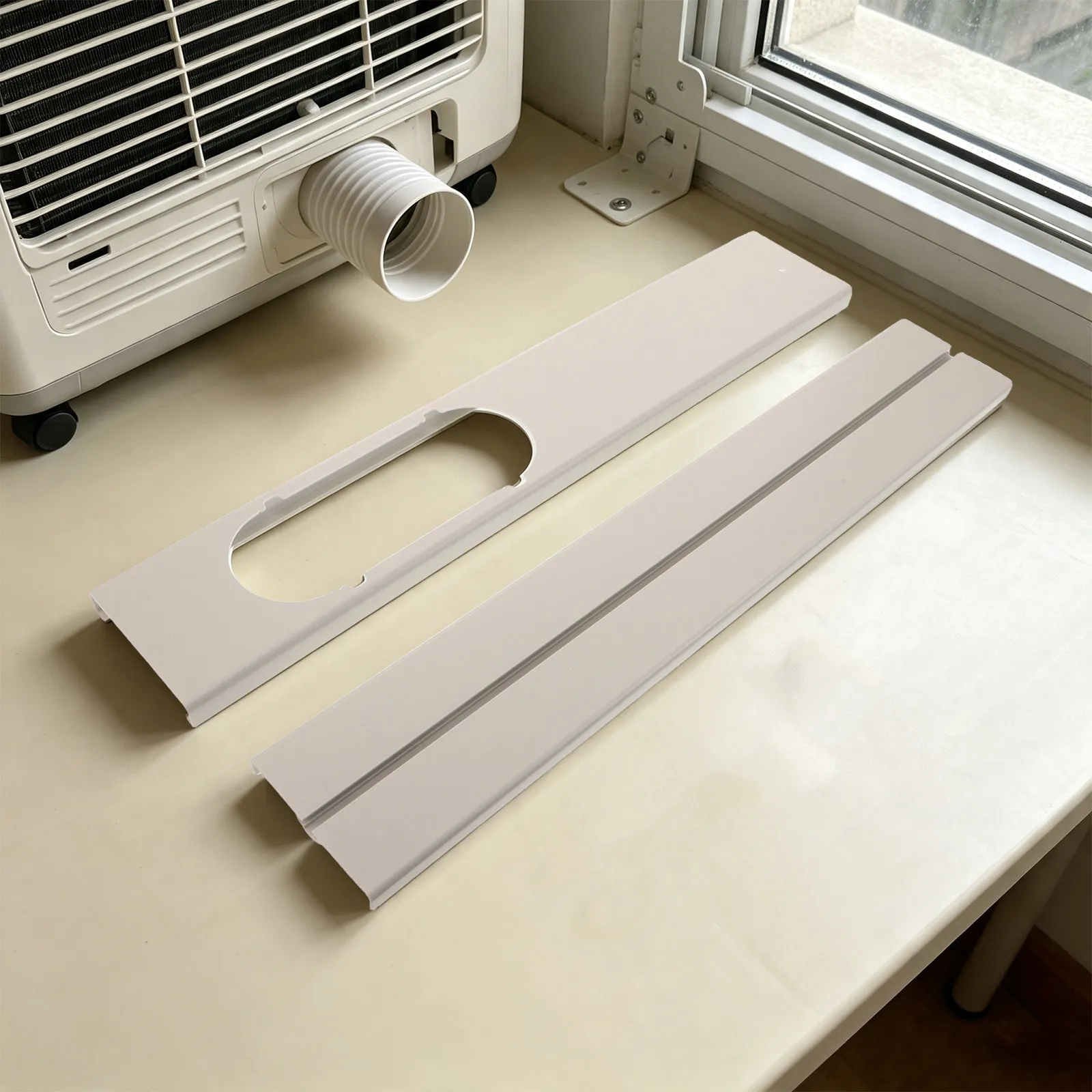 2Pcs Portable Ac Window Seal Plates Adjustable Vent Kit 55Cm Sliding Window Air Conditioner Seal Kit for Home Office