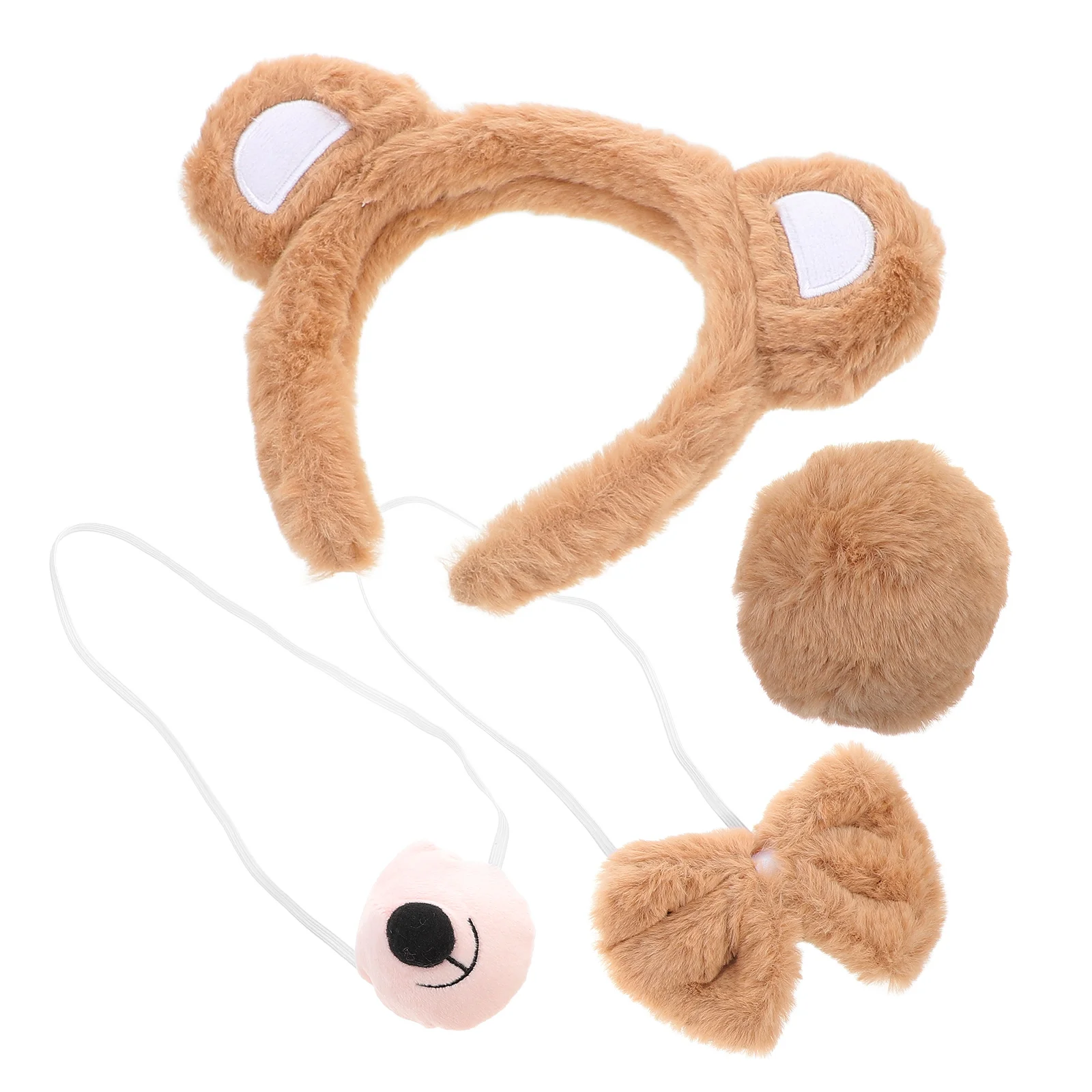 

Bear Clothing Props Costume Accessories Animal Ears Tail Bowtie Nose Halloween Cosplay Supplies Party Headband Role Playing