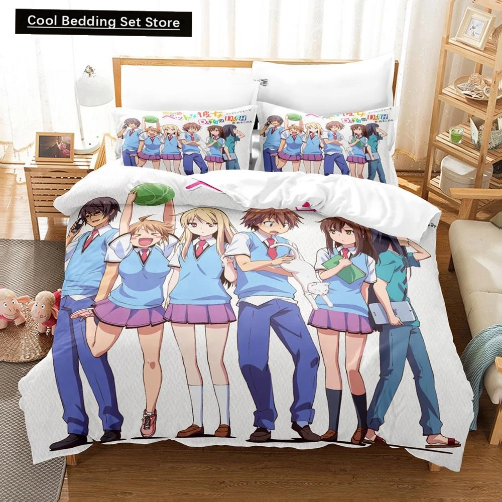 3D Kawaii Girls The Pet Girl of Sakurasou Bedding Set Single Twin Full Queen King Size Bed Set Adult Kid Bedroom Duvetcover Sets