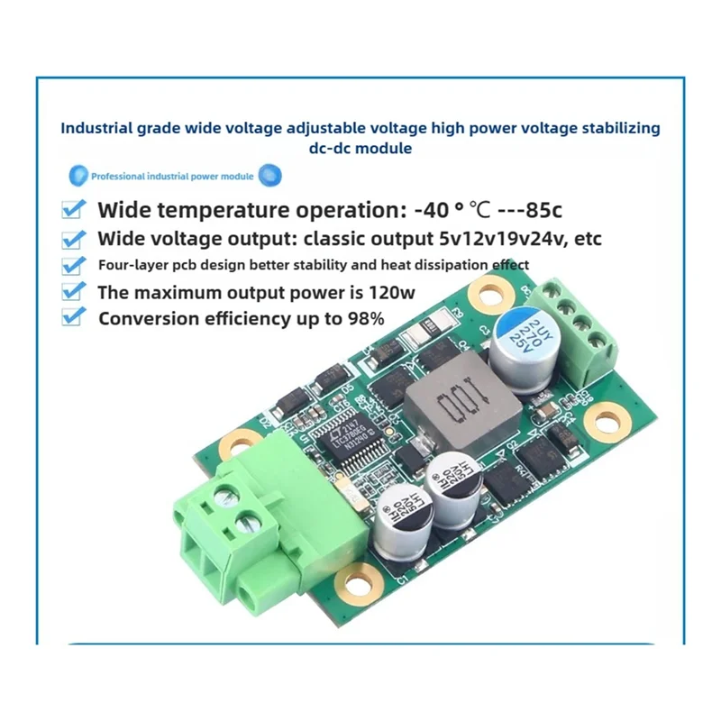 【RECOMENDAR】Industrial Grade DC-DC Step-Up/Step-Down Regulator Module Wide Input Voltage 9-36V Output Options 5V 12V 19V 24V Hig