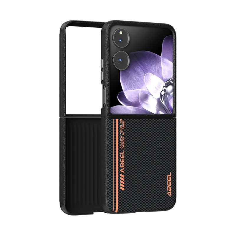 For Xiaomi Mix Flip Case Slim Rigid Shockproof Magnetic Suction Carbon Fiber Foldable Folio Case Cover Xiaomi Alloy Lens Grip