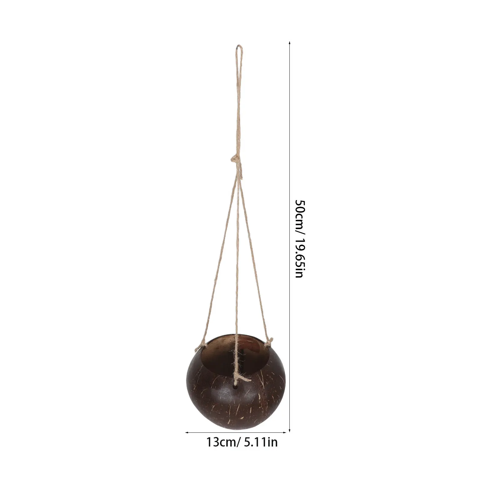 Coconut Shell Hanging Planter Pot Natural Breathing Structure for Orchids Succulents Indoor Plants Wall Mount Space Saving