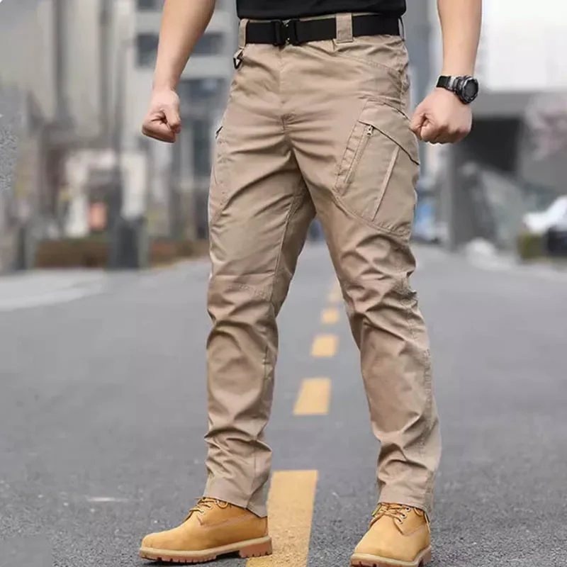 

Men's autumn and winter trendy brand fleece pants tactical ankle binding outdoor hiking pants windproof and waterproof assault p