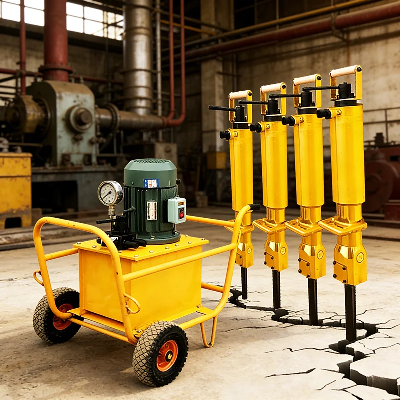Hydraulic Red Rock Log Splitter Splitting Machine