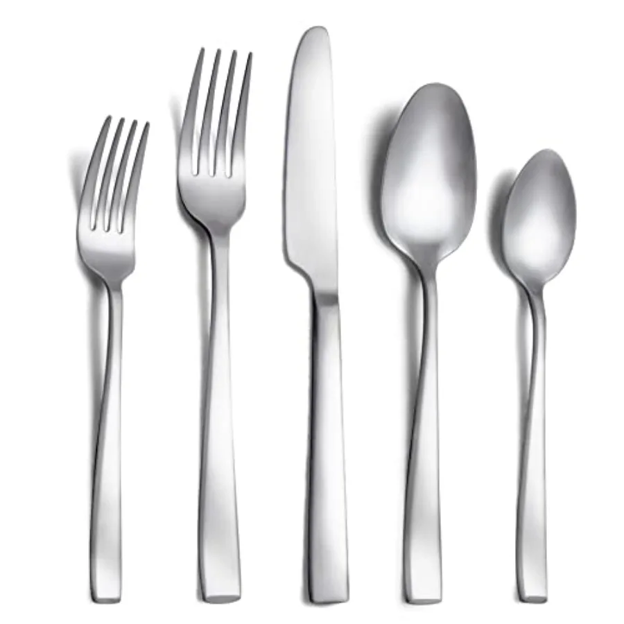 

Набор столовых приборов из 40 предметов на 8 персон, премиум-класса, из нержавеющей стали, матовая отделка, прочный, современный, для кухни и столовой