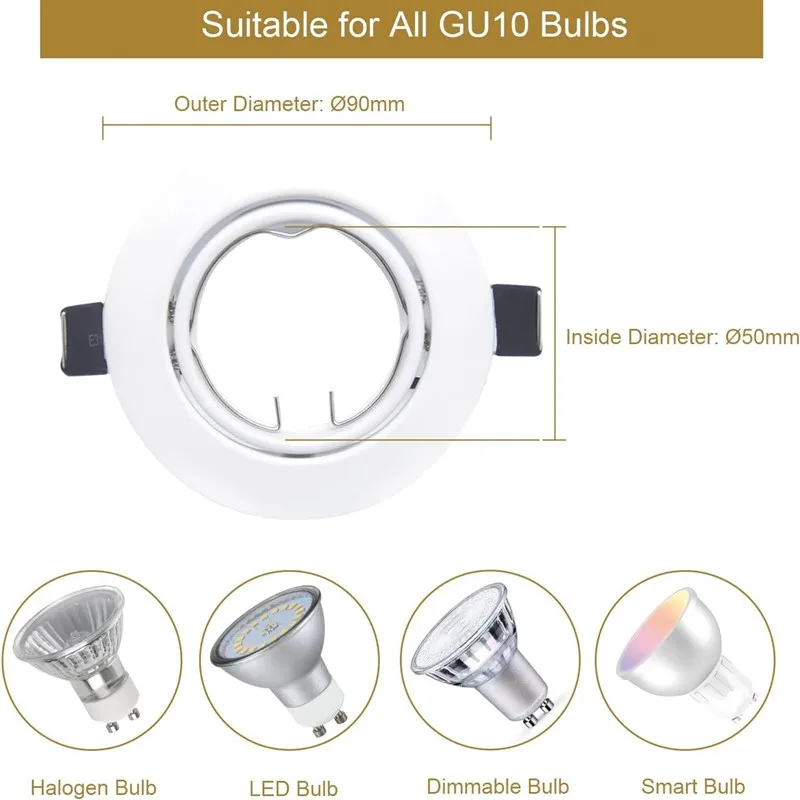 MR16 GU10 LED النازل الإطار تركيبات مستديرة قابل للتعديل النازل Led أصحاب انقطاع لحامل لمبة راحة LED بقعة ضوء