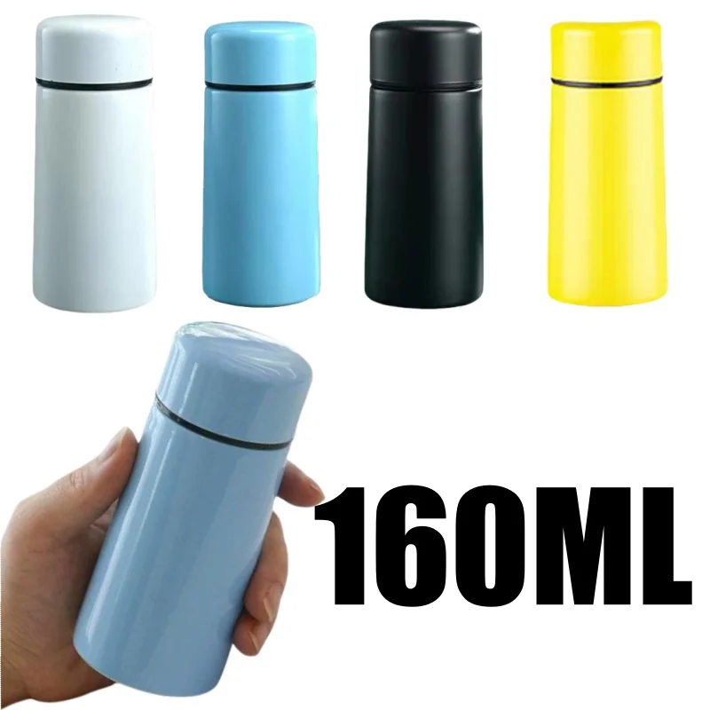 160ml Mini Portable Pocket Cup Travel 304 Stainless Steel Thermos Cup Creative Gift Cup with Lid Coffee Bottle Thermos Bottle