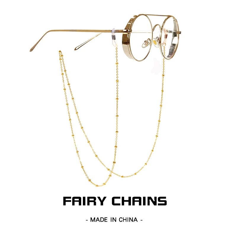 

Fashion glasses chains Steampunk Iron Ball Chain Long Necklace Neck Strap Metal glasses accessories Women's Jewelry lanyard 안경줄