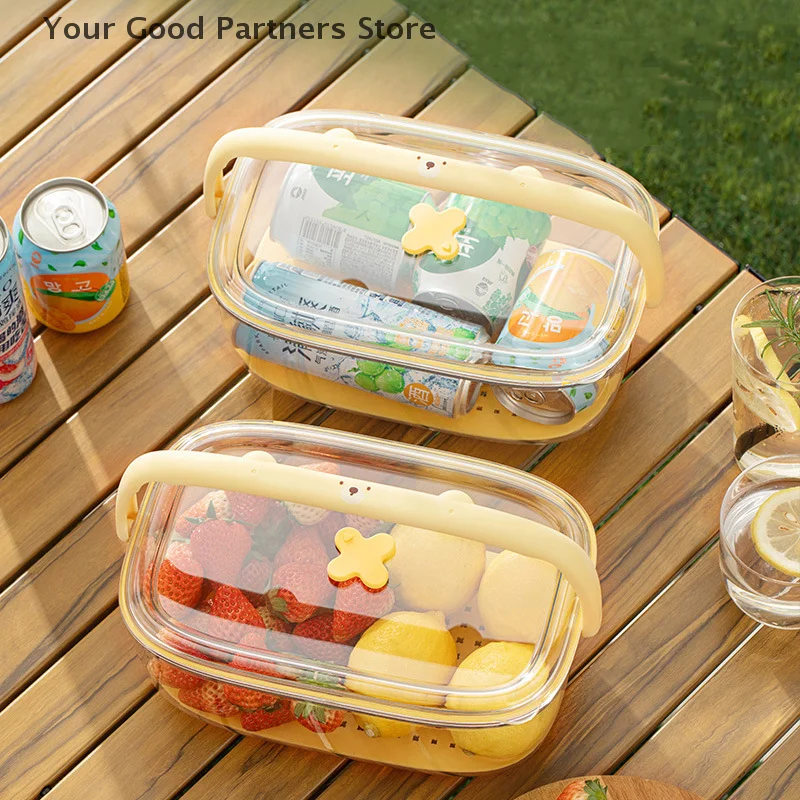 

1PC Handheld Portable Fresh-keeping Box, Outdoor Spring Outing, Large Capacity Food Gradebento Box, Fruit Sealed Storage Box