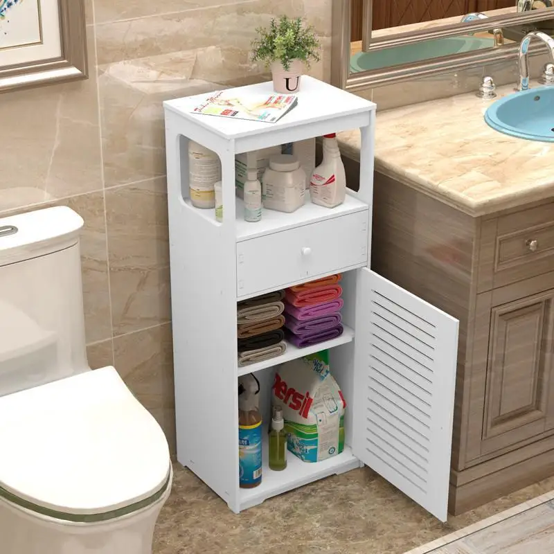 Toilette mehrschichtiger Lagerschrank Bodenregal Badezimmer Schublade Lagerschrank Toilette Rack mit großer Kapazität