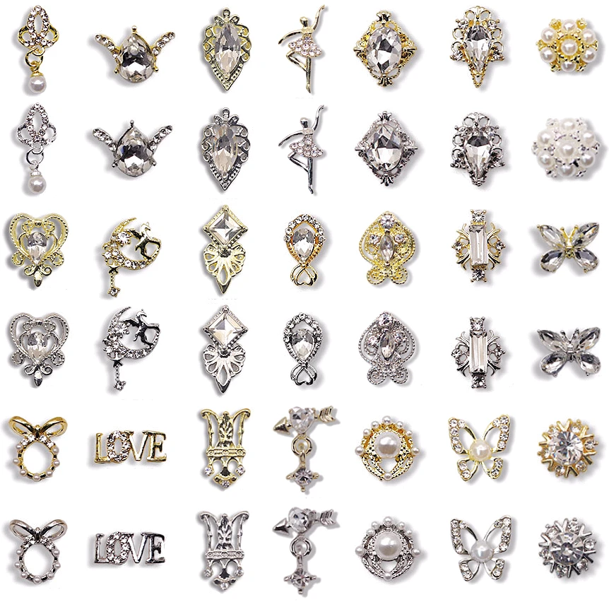 

10PCS Luxury Alloy Nail Art Charms Jewelry Parts Accessories For Manicure Deocr Nails Decoration Design Supplies Materials Gems