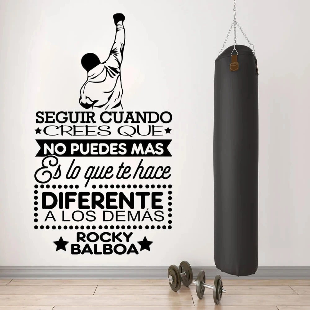 1 pc new Boxing Spanish text Wall Sticker Pvc Wall Stickers Wall Art Wallpaper For Kids Rooms Diy Home Decoration Wall Art Decal