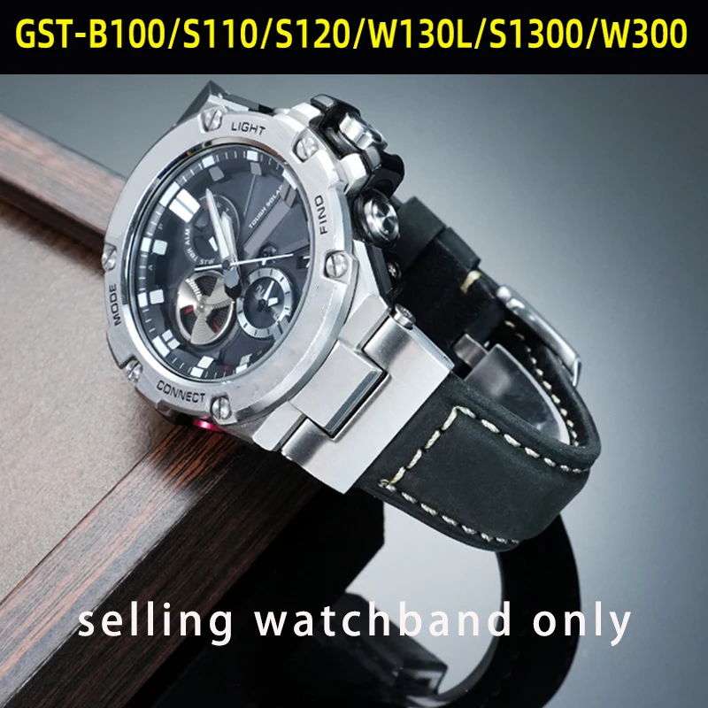

Ремешок для часов из матовой воловьей кожи «сделай сам» для Casio GST-B100/S140/1110/W130L/W300, модифицированный винтажный ремешок для часов из воловьей кожи, аксессуары для браслета