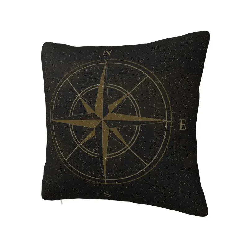 Adventure Nautical Map Compass Rose Cushion Cover 45x45cm Velvet Luxury Pillow Home Decor
