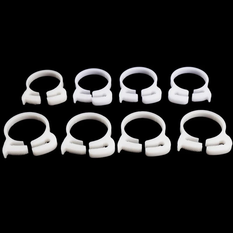 Picture 7: 10pcs White Plastic Hose Clamp Plastic Pipe Clamp Plastic Throat  Tooth Shaped Pipe Clamp Pipe Fastening Buckles 7.6-56.5mm