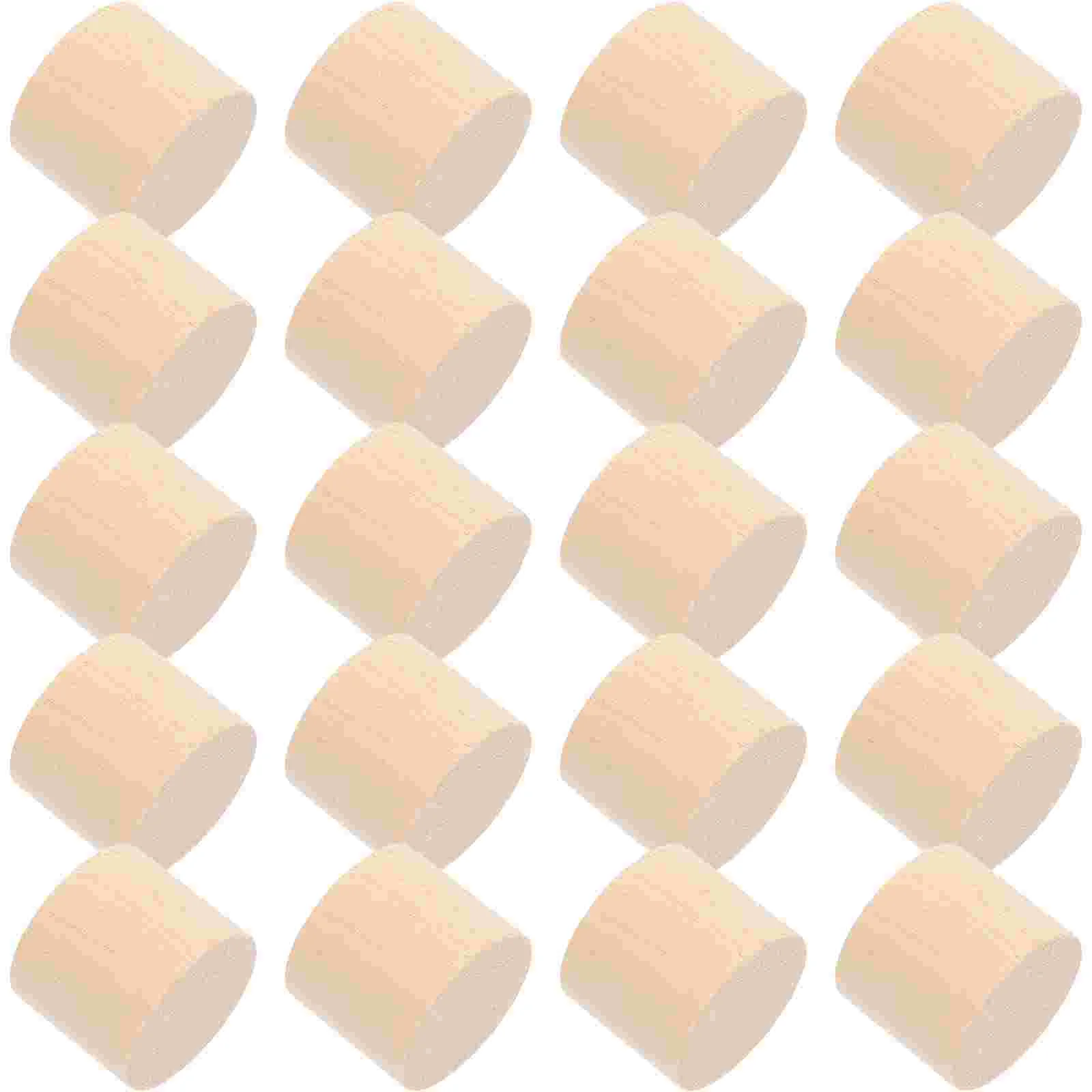 20 ชิ้นบล็อกไม้กระบอกสําหรับหัตถกรรมที่ยังไม่เสร็จบล็อกหัตถกรรมไม้ขนาดเล็ก Crafting