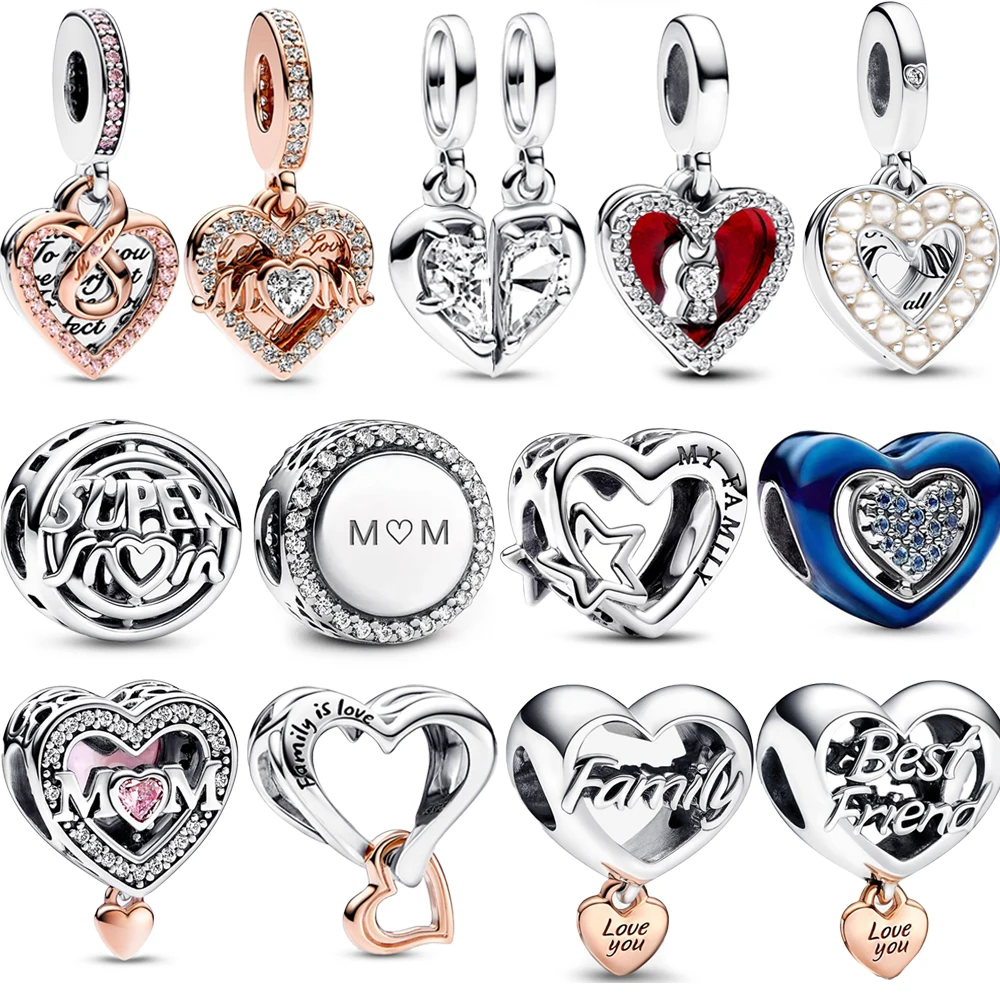 New S925 sterling silver love your mother infinite heart for original charm bracelet beads suitable ladies necklace DIY jewelry