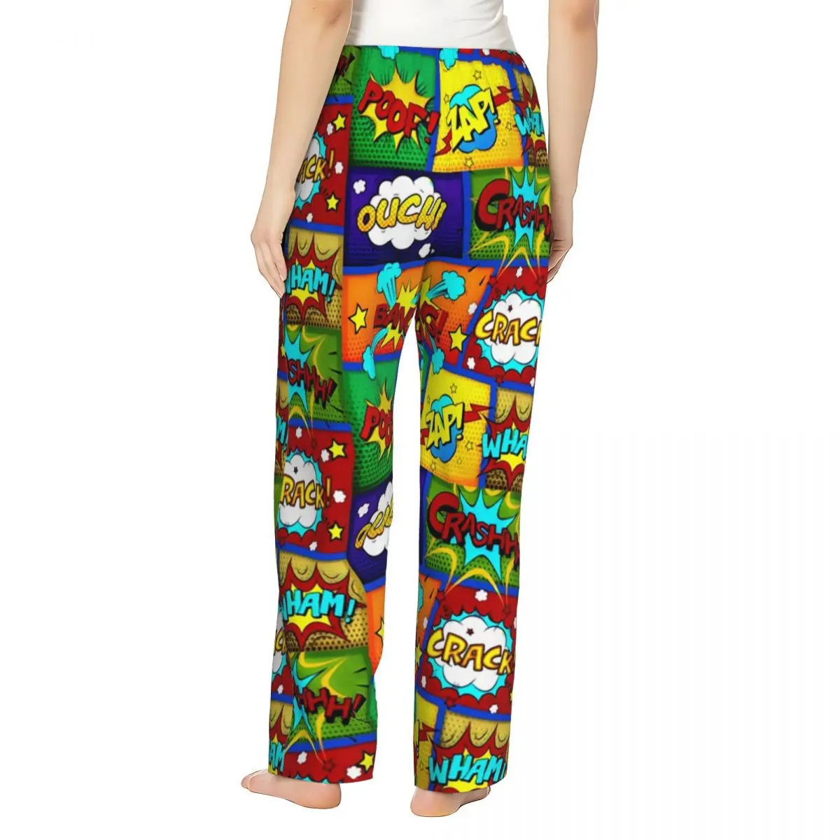 Pantalon de pyjama imprimé personnalisé Smile Hero pour femme, vêtements de nuit Anime Movie, bas de sommeil avec poches, dessin animé