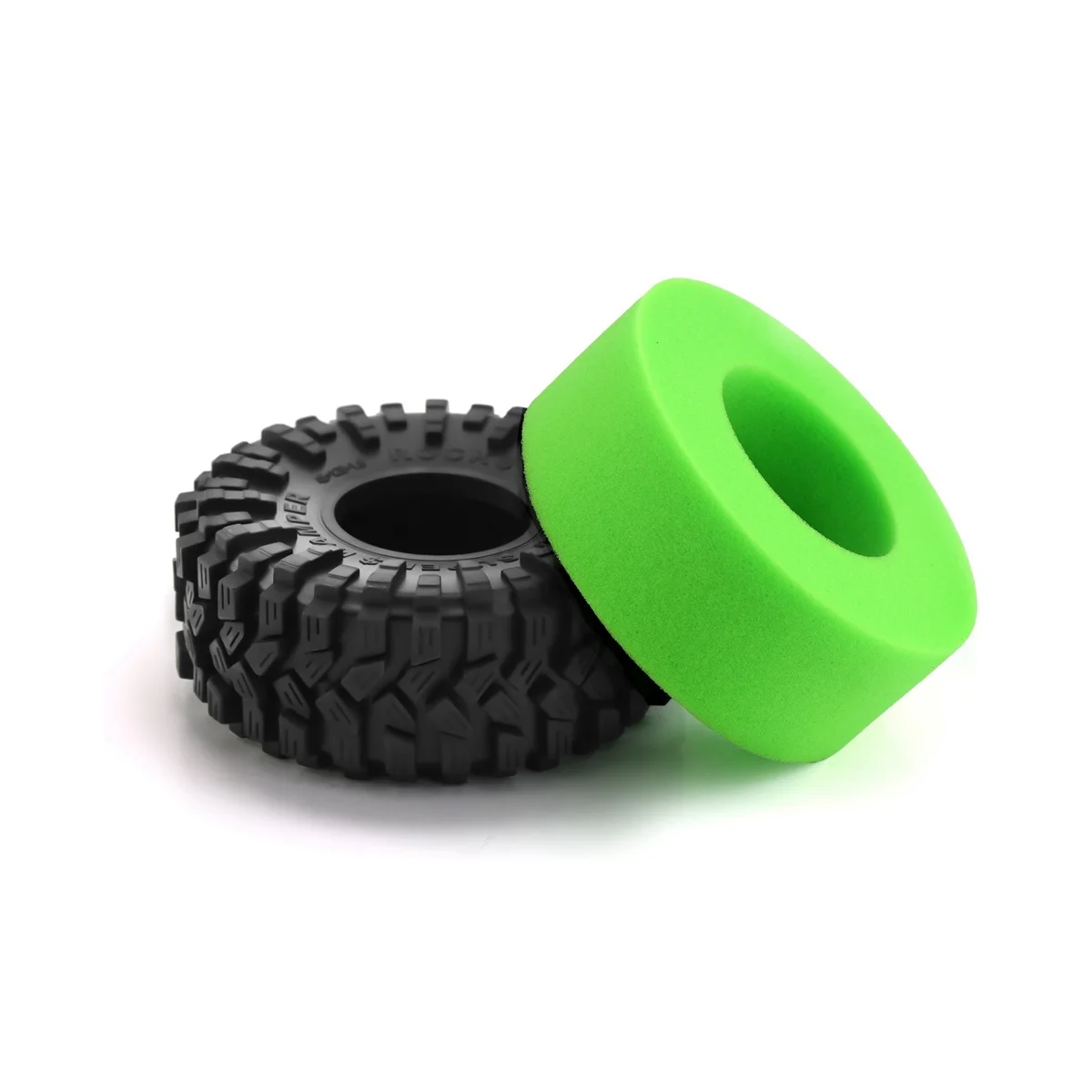 Esponja de espuma para inserção de pneu de roda, 4 unidades, 1.9, para axial scx10 90046 trx4 d90 1/10 rc crawler, acessórios de carro, verde