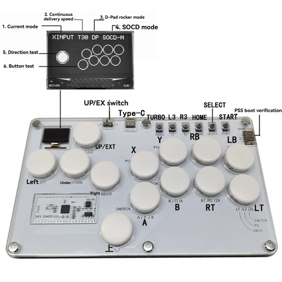 ADEGBO-تحكم ألعاب الأركيد المحسنة بـ 13 مفتاحًا، وحدة تحكم Hitbox Street Fighter B