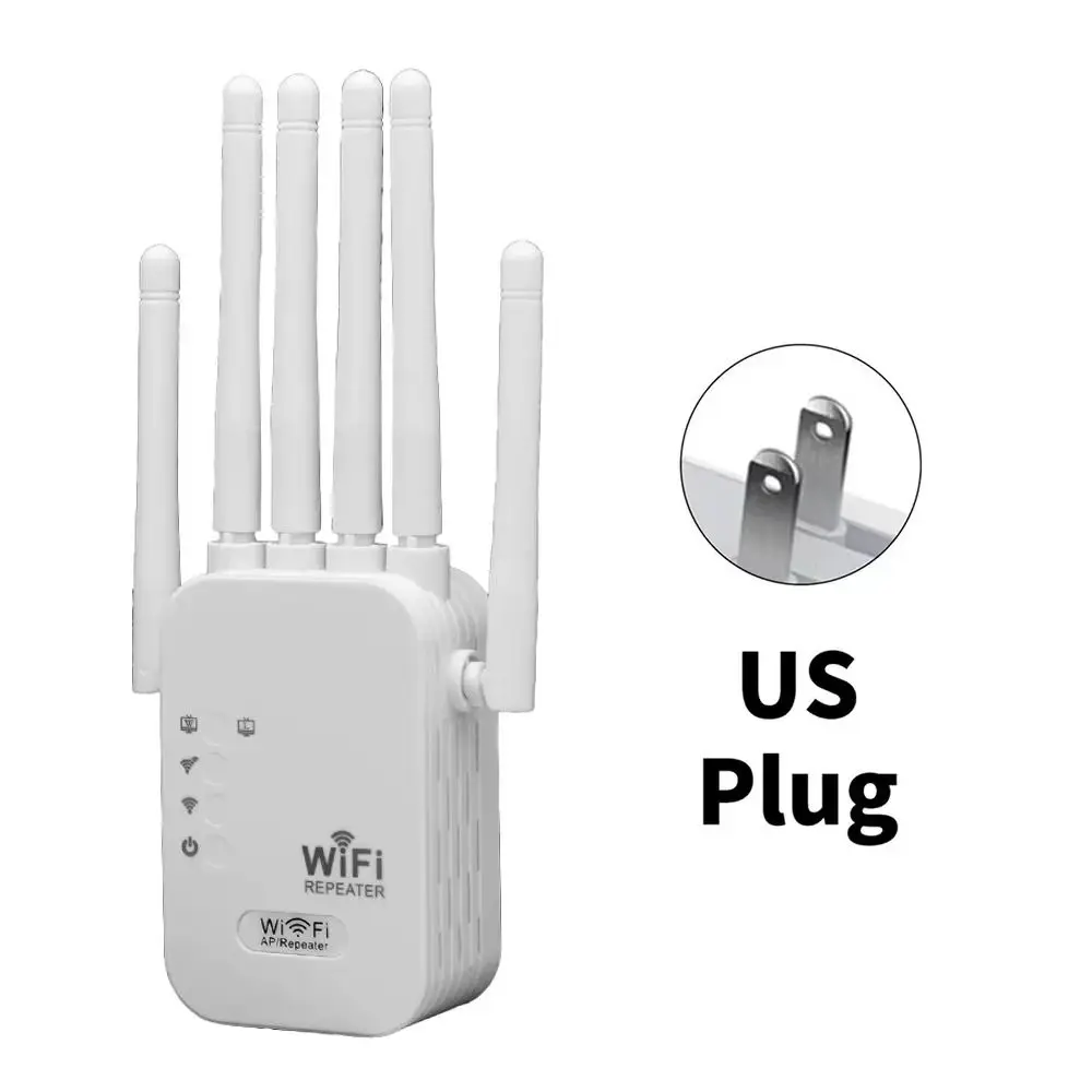 1200Mbps WiFi Repeater Dual-Band 2.4G/5G Penguat Sinyal WiFi 802.11ac Wireless WiFi Extender untuk Jaringan Rumah atau Kantor