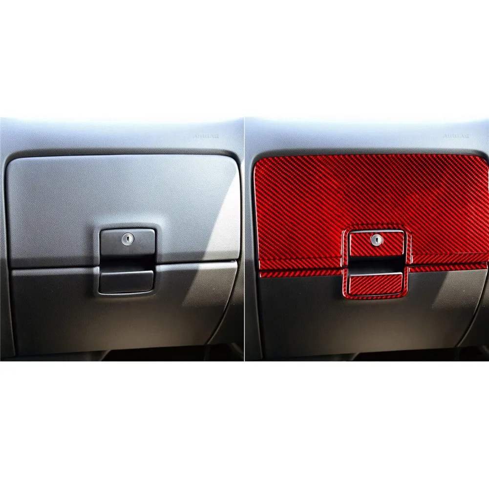 Glove Box Red Decorative Stickers For Chevrolet Thorold 1500GMC Sierra 1500 2014-2018 Car Accessories Carbon Fiber Interior Trim