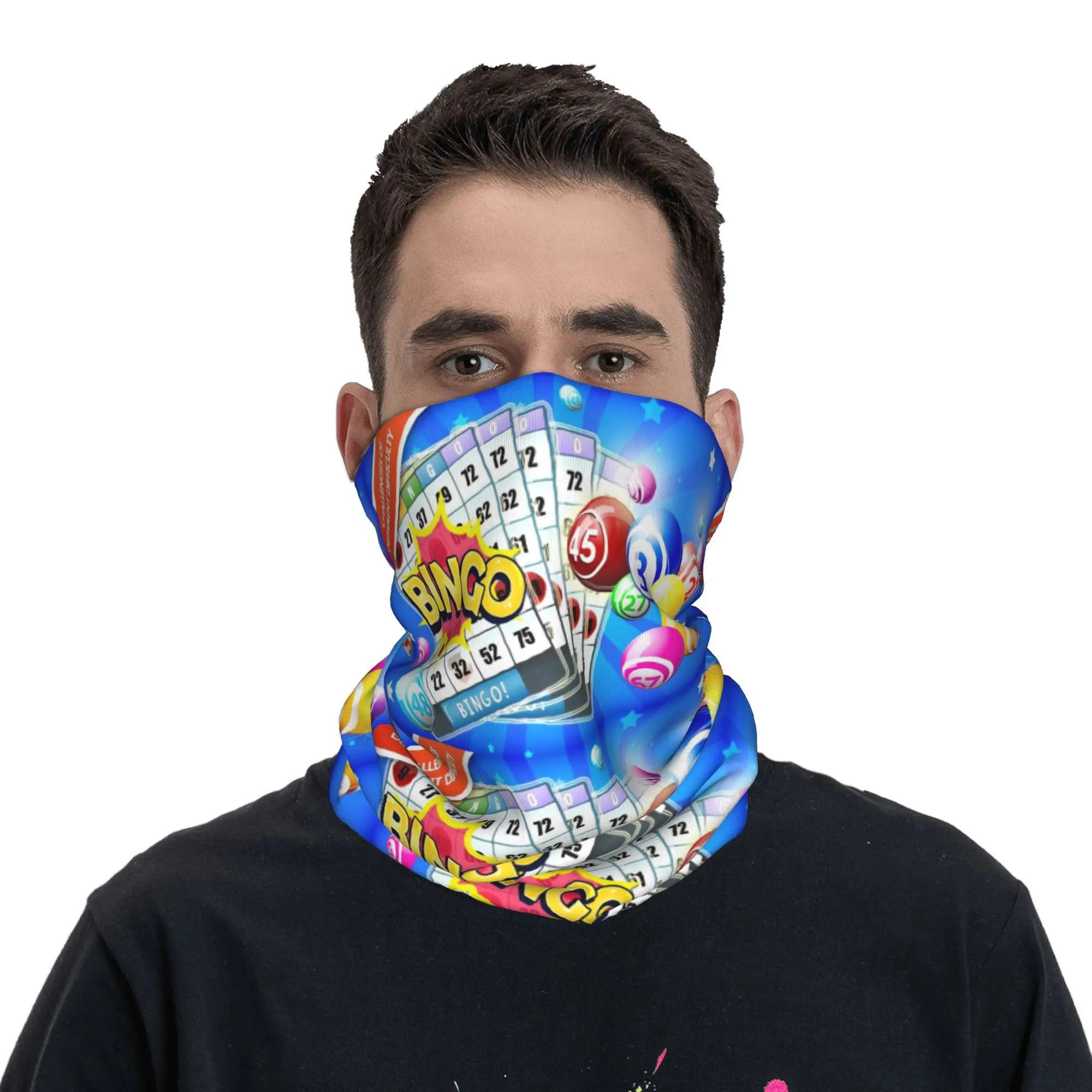 Robe Bingo Spiel Bandana Halsbedeckung Bedruckter Wickelschal Mehrzweck-Stirnband Wandern Angeln Unisex Erwachsene Winddicht